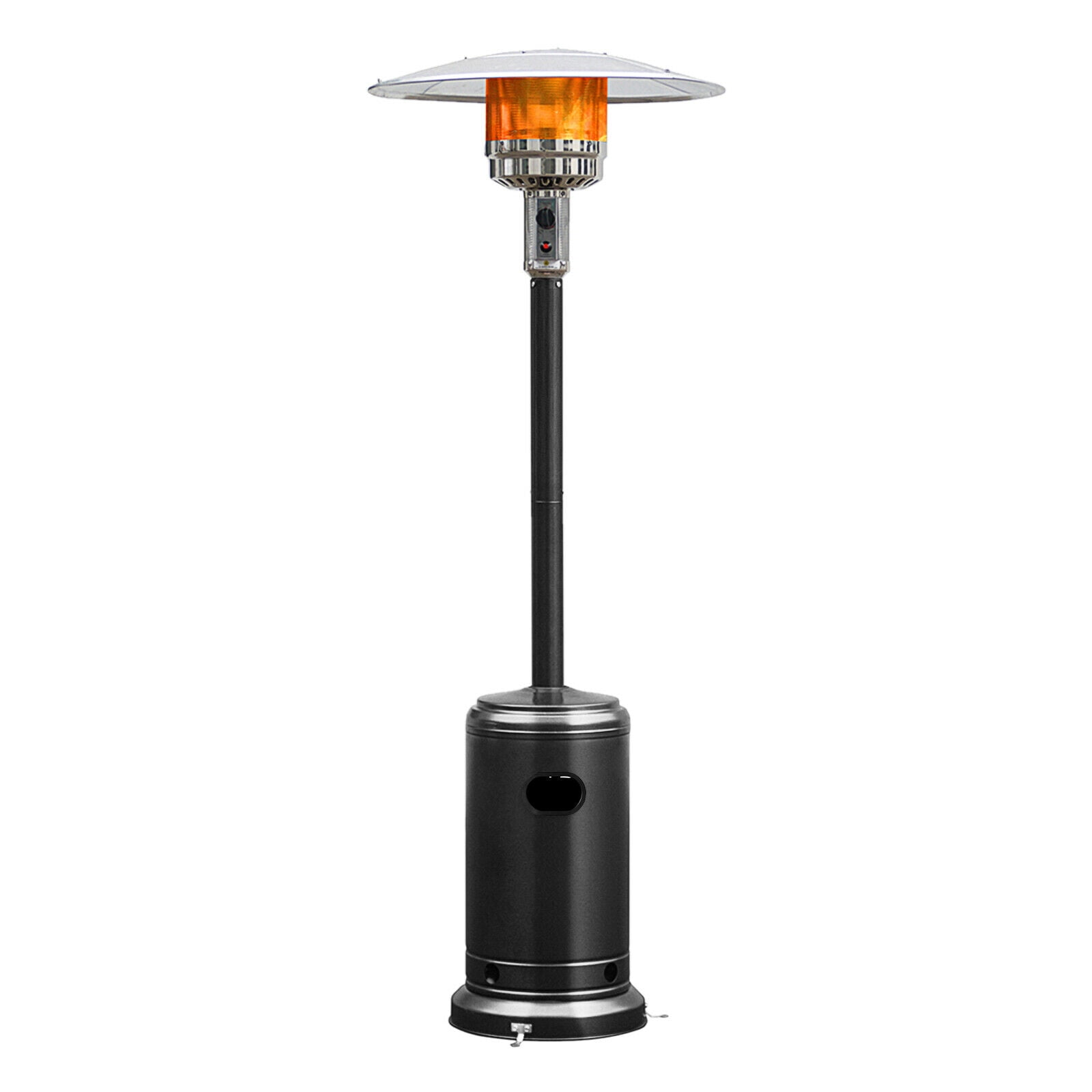 Gymax 50000 BTU Patio Standing LP Gas Heater Stainless Steel Propane W/  Wheels Black - Walmart.com