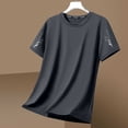 thumbnail image 6 of T Shirts for Men Plus Size Solid Color Crew Neck Casual Loose Tee Shirts Short Sleeve Big and Tall Mens Summer Outdoor Sport Tops, 6 of 9