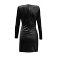 thumbnail image 5 of gakvbuo Fall Dresses for Women 2022 Plus Size Wrap Dresses for Women Wedding Guest Long Sleeve V Neck Slim Fitted Ruched Cocktail Party Short Dress Mini Dress, 5 of 5