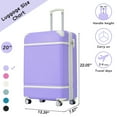 thumbnail image 2 of 20-Inch Vintage Luggage with Secure Lock, Lightweight Luggage Travel Suitcase with Silent Spinner Wheels, Carry On Luggage Suitcase with Adjustable Telescoping Handle, Purple, 2 of 7