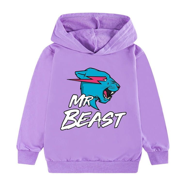 Boys Girls MR BEAST Hoodies Pullover Cartoon Novelty Hooded Sweatshirt with Pocket For Unisex Teen Youth Walmart