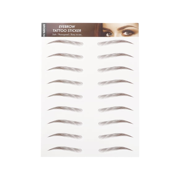 Unique Bargains Simulation Eyebrow Tattoo for Women 1 Pc Crescent moon,Brown