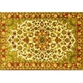 thumbnail image 1 of Ahgly Company Machine Washable Indoor Rectangle Medallion Yellow Traditional Area Rugs, 5' x 7', 1 of 4