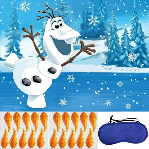Pin The Nose on The Snowman Game for Kids Party Game for Kids Snowman Pin Game with 20Pcs Nose Stickers Birthday Party Supplies Activities