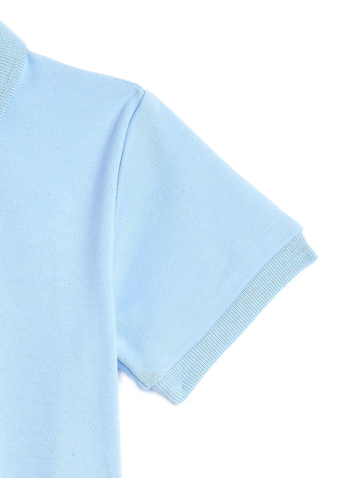 Wonder Nation Toddler Girls School Uniform Interlock Polo Shirt with Short Sleeves, 2-Pack