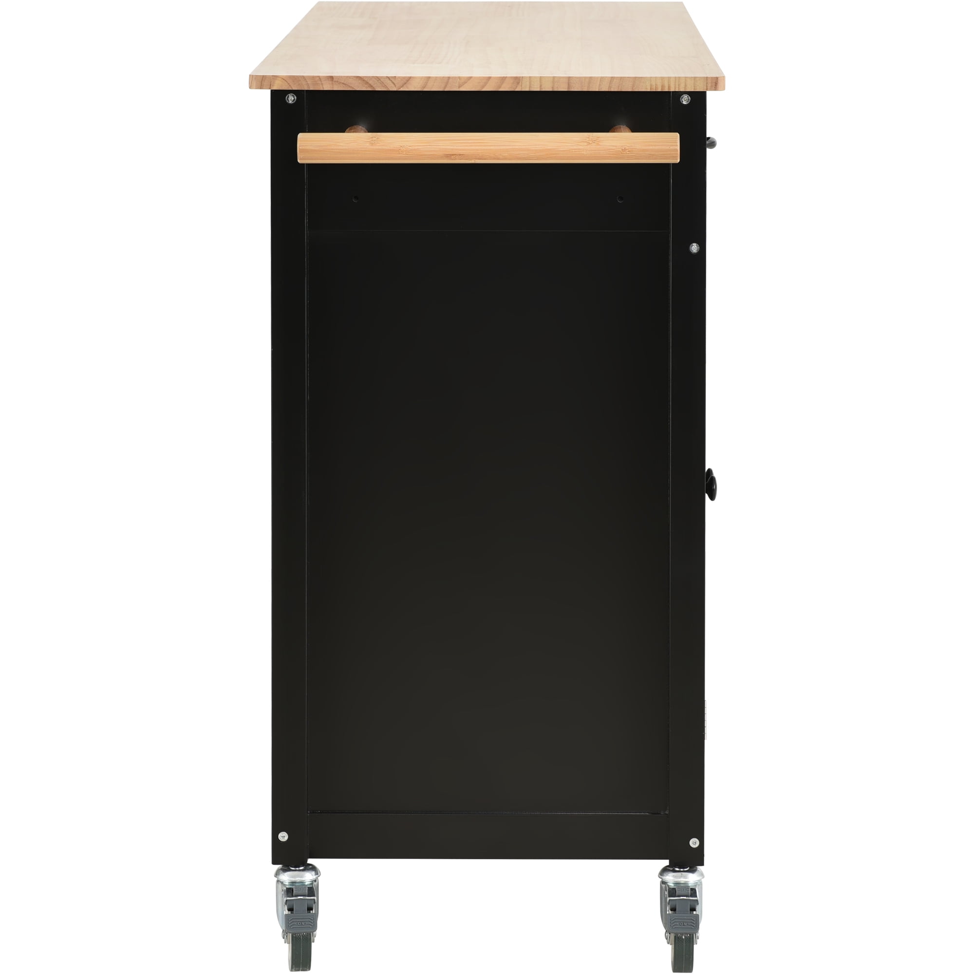 Kitchen Cart with 2 Drawers and 2 Cabinets, 54.3" Large Kitchen Cart with 4 Doors and Locking Wheels, Buffet Table Cupboard with Spice Rack and Towel Rack for Dining Room Kitchen, Blue