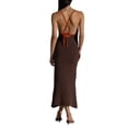 thumbnail image 4 of Coduop Women's Knitted Long Dress Halter Sleeveless Floral Print Casual Bodycon Midi Sling Dress, 4 of 5
