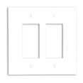thumbnail image 1 of Placa de pared Leviton 88602 de 2 elementos para decoración y dispositivo GFCI, color blanco, 1 of 1