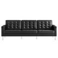 thumbnail image 4 of Modway Loft Tufted Vegan Leather Upholstered Living Room Sofa in Silver Black, 4 of 8