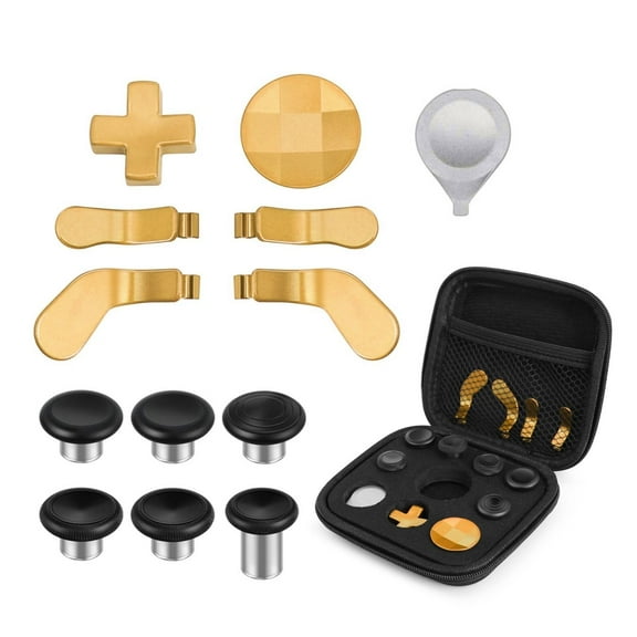 13 in 1 Accessories for Xbox Controller Elite Series 2 Core (Gold) - Metal Replacement Mod Parts 6 Thumbsticks, 4 Paddles, 2 D-Pads Compatible with Xbox Elite Wireless Controller Series 2