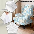 thumbnail image 5 of HUISEFOR Wingback Chair Covers, Stretch Wingback Armchair Slipcover, 2 Piece, 1 Wing Cover & 1 Cushion Cover, Wrinkle Resistant, Full Protection, Blue White Rose Patchwork, 5 of 7