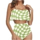 thumbnail image 1 of Bikini de Mujer Trajes de Baño Bikini con Ruffles Conjunto con Sujetador Acolchado Extraíble, Pantalones Cortos de Cintura Alta para la Playa, 1 of 6