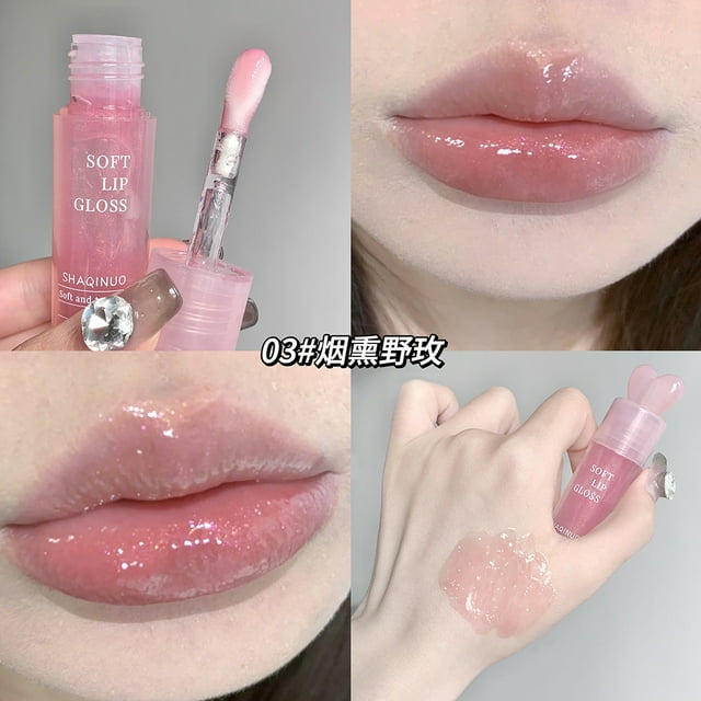 Xihbxyly Brillo de Labios Ligero, Aceite Hidratante con Brillo de Agua, Labial Transparente de Larga Duración, Maquillaje Efecto Espejo, para Uso Diario, Ocasiones Especiales y Looks Versátiles, para