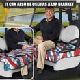 thumbnail image 5 of Whosucclay Breathable Golf Cart Seat Cushions for Camping Winter, 4 Front Pockets Non-slip Golf Cart Seat Cover, American Star Stripe Pattern, 5 of 7