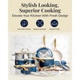 thumbnail image 4 of Gotham Steel 15 Pc Pots and Pans Set Non Stick, Upgraded Ceramic Cookware Set Nonstick, Pot and Pan Set with Steamer & Utensils, Non Toxic, Premium Stay Cool Handles, Oven & Dishwasher Safe, Blue, 4 of 7