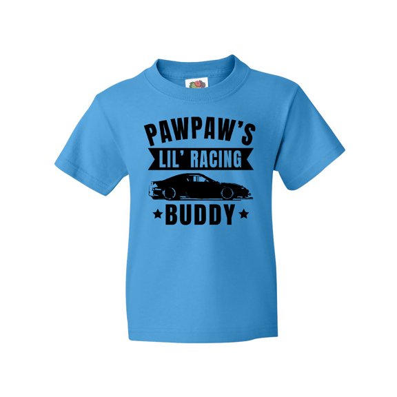 Inktastic Pawpaw's Lil' Racing Buddy with Car Silhouette Youth T-Shirt