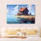 thumbnail image 1 of Póster de lienzo de Una cabaña junto al lago, decoración de dormitorio, paisaje deportivo, decoración de oficina, regalo, estilo marco, 20 x 30 cm, 1 of 8
