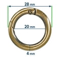 thumbnail image 2 of Paracord Planet Spring Gate O-Ring - 3/4 Inch Gold, Bronze, & Silver - 1 Inch Matte Silver - Multiple Pack Sizes Available, 2 of 3