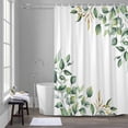 thumbnail image 5 of Spring Leaf Shower Curtain for Bathroom, Colorlife Summer Floral Countryside Waterproof Cloth Fabric Bathroom Accessories Set with 12 Rust Proof Plastic Hooks, 36"x72", 5 of 9