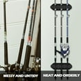 thumbnail image 5 of 2 Pcs Fishing Rod Holder Wall Mount Fishing Pole Holders for Boats 3 Rod Black Horizontal Garage Wall Pole Rack Summer Boat Accessories for Men Gifts, 5 of 5