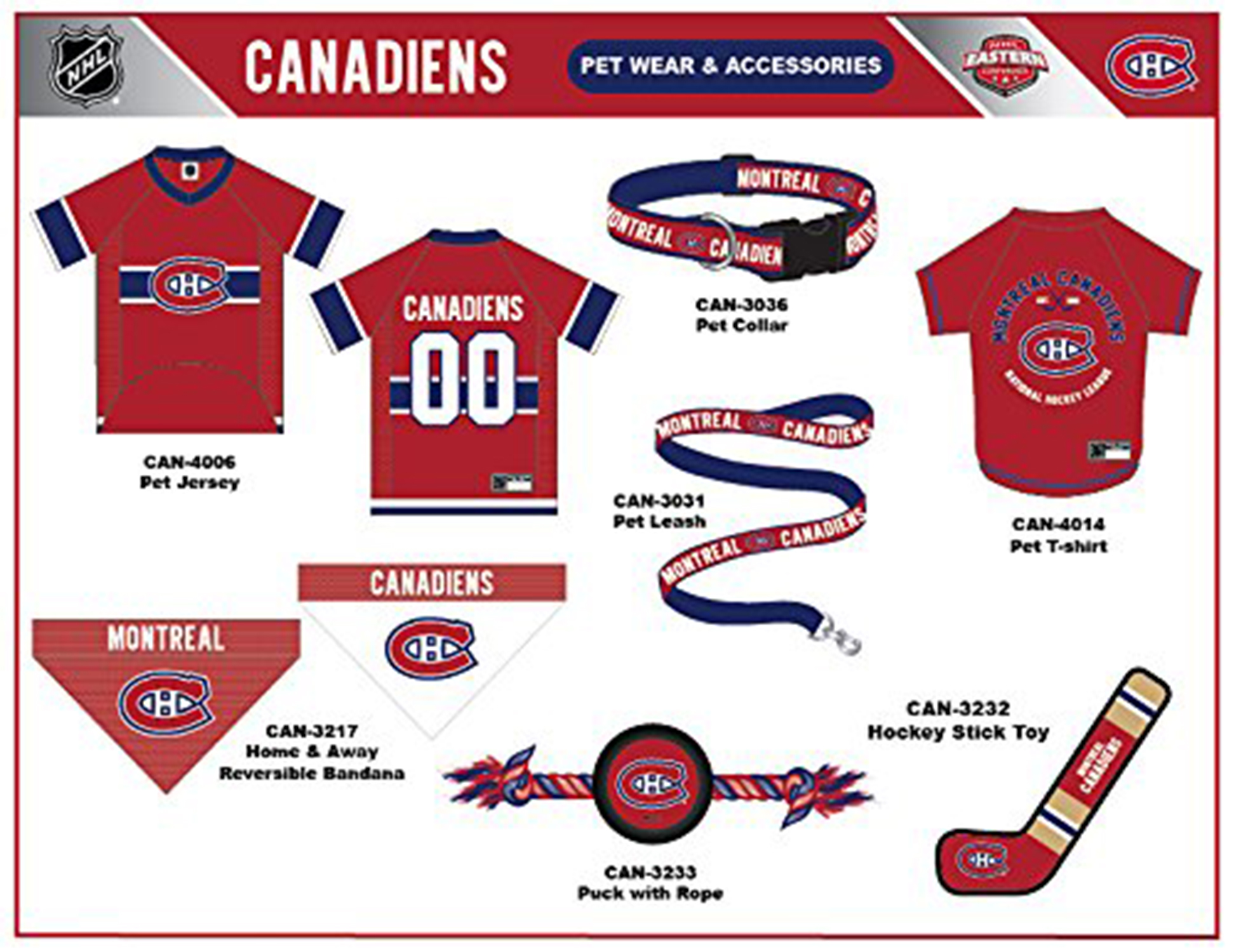Pets First NHL Montreal Canadiens Cat and Dog Collar - Heavy-Duty, Durable & Adjustable Collar