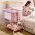 thumbnail image 6 of Babyeap 3-in-1 Baby Bassinet, Adjustable Bedside Sleeper with Gentle Rocking Motion, Storage Basket and Wheels for Infants, Pink, 6 of 11