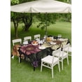 thumbnail image 5 of 60x102 Inch Outdoor Tablecloth with Umbrella Hole Zipper Rectangle Sunflower Rectangular Tablecloths Outside Waterproof Watercolor Flower Plant Vintage Leaf Patio Table Cloth Cover for Picnic Party, 5 of 8