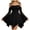 Black, variant on Women's Renaissance Fairy Dress A-Line Off Shoulder Corset Dresses Gothic Ball Gown Bell Sleeve Necklace Earrings (Light Green, L)