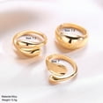 thumbnail image 3 of 3 Piece Gold Irregular Open Ring Set Adjustable Stackable Minimalist Rings for Women Jewelry Gifts, 3 of 4
