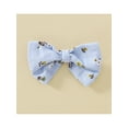 thumbnail image 4 of Qmyliery 2Pcs Baby Girls Summer Outfit, Floral Printing V-Neck Short Sleeve Buttons Dress + Hair Clip, 6 Months to 4 Years, 4 of 9