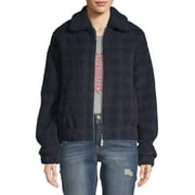 EV1 from Ellen DeGeneres Plaid Printed Sherpa Jacket Women's
