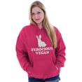 thumbnail image 3 of Ferocious Vegan Herbivore Bunny Unisex Plus Fleece Graphic Hoodie Brisco Brands 5X, 3 of 5