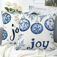 thumbnail image 4 of Christmas Joy Throw Pillow Cover Case Joy Snowflakes Throw Pillows Set of 2 Super Soft Pillow Covers 18x18 Inches Farmhouse Home Decor for Living Room Bedroom Sofa Couch Cushion Cover, 4 of 6