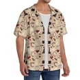 thumbnail image 2 of Fotbe Wine Glasses Camisa Estampada de Manga Corta para Hombre, Casual de Verano, Estilo Playero, Sin Arrugas-Large, 2 of 5