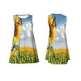 thumbnail image 7 of Uemuo butterfly and sunflower Pattern Women’s Sleeveless Dress – Casual Summer A-Line Dress, Stylish and Comfortable Sundress for Hot Weather, 7 of 7