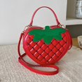 thumbnail image 3 of Hfppkn 3D Strawberry Shaped PU Leather Crossbody Bag Fun Fruit Shoulder Handbag for Casual Daily Use 20x7x17cm, 3 of 7