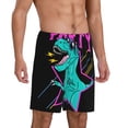 thumbnail image 2 of Gaeub Rex Dinosaur With Sunglasses Printed Men's Short Pajama Pants, Lightweight Lounge & Sleep Bottoms Keep You Cool - 3X-Large, 2 of 9