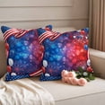 thumbnail image 2 of Independence Day Pillow Covers 2 Pack U. S. Flag Fantasy Firework Colorful Balloon Pillowcase Waterproof Outdoor Throw Pillow Cover for Patio Garden Square Cushion 18”x18”, 2 of 9
