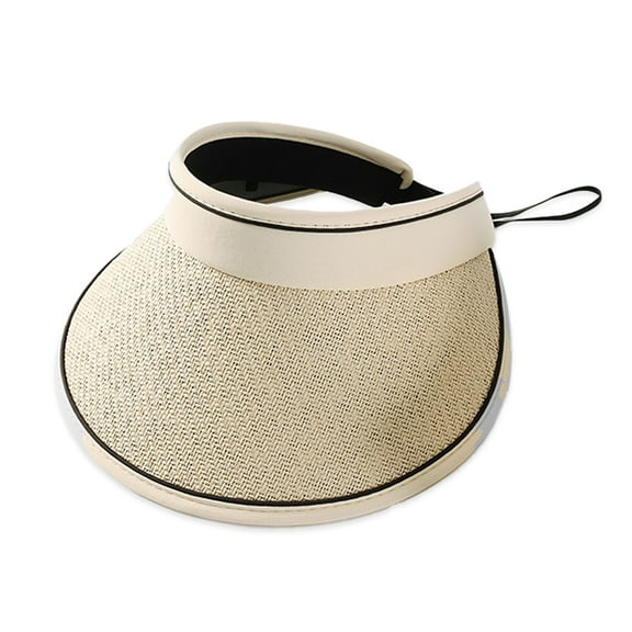 Summer raffia straw hat ladies outdoor sunshade big brim sunscreen hat lightweight breathable empty top hat