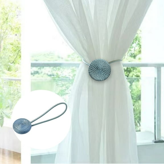 Magnetic Curtain Tiebacks for Drapes | Decorative Drapery Holdbacks & Clips | Adjustable Rope Tie Backs for Home Office Bedroom Living Room Window Decor