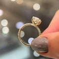 thumbnail image 5 of KANISHKAGEMS&JEWELS 2 Carat Oval Cut Moissanite Engagement Ring Hidden Halo Proposal Ring Yellow Gold Plated Women Jewelry Birthday Gift For Sister, 5 of 5