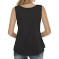 thumbnail image 4 of Women's Sleeveless Tank Tops Double Layers Chiffon Casual Round Neck Tunic Shirts Summer Trendy Solid Loose Fit Vest Blouse, 4 of 5