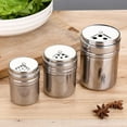 thumbnail image 3 of 2pcs Salt and Pepper Shakers, Stainless Steel Shaker for Salt Powder Sugar Cinnamon Pepper, Spice Dispenser with Adjustable Pour Holes, 3 of 5