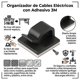 thumbnail image 2 of Organizadores Sujetadores de cables 14x14 con Adhesivo 3M, Color Negro, 25 Piezas, 2 of 6