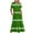 Army Green, variant on Women Fashion Midi Wave Stripe Print Layered Double Pocket Short Sleeve Round Neck Dress