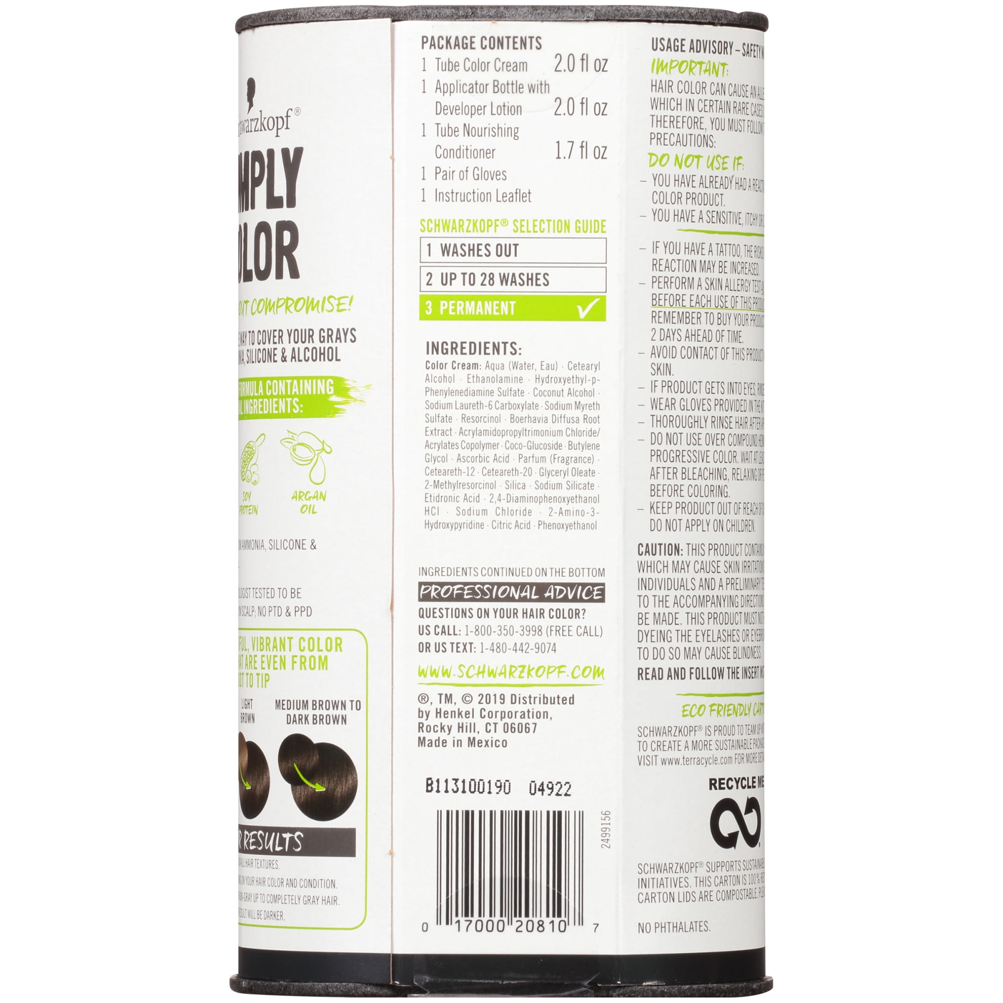 Schwarzkopf Simply Color Permanent Hair Color, 4.0 Intense Espresso