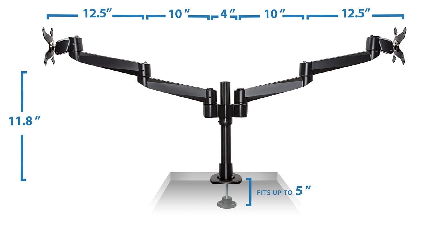 Mount-It! Dual Monitor Desk Mount | Fits 13"-24" Computer Screens | TAA Compliant