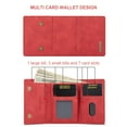 thumbnail image 2 of Compatible with iPhone 12 Pro / 12 Removable 2 in 1 Wallet Case,Retro Premium PU Leather Cell Phone Back Cover Magnetic Detachable with Trifold Wallet Credit Card Cash Holder Kickstand Case,Red, 2 of 9