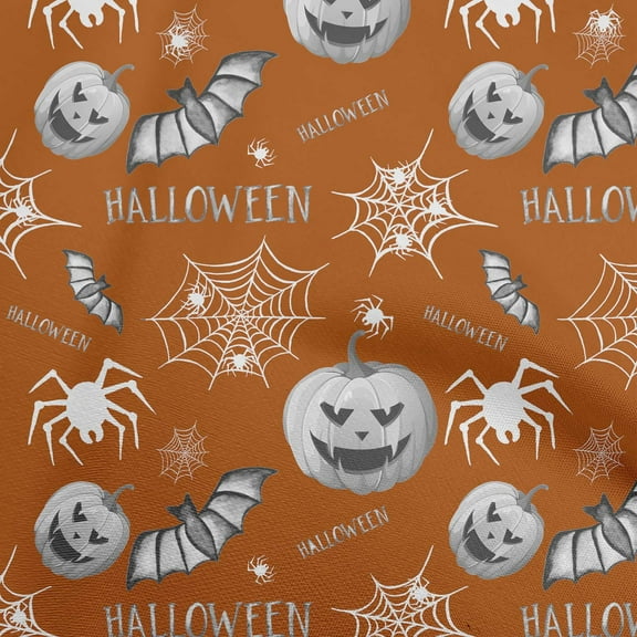 oneOone Cotton Cambric Brown Fabric Halloween Sewing Material Print Fabric By The Yard 42 Inch Wide