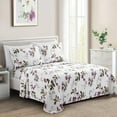 thumbnail image 1 of Marina Decoration Ultra Soft Silky Deep Pocket Rich Printed Bedding Rayon from Bamboo All Season 6 Pieces Sheet Set with Pillowcases, Pink Light Floral Pattern, 1 of 7